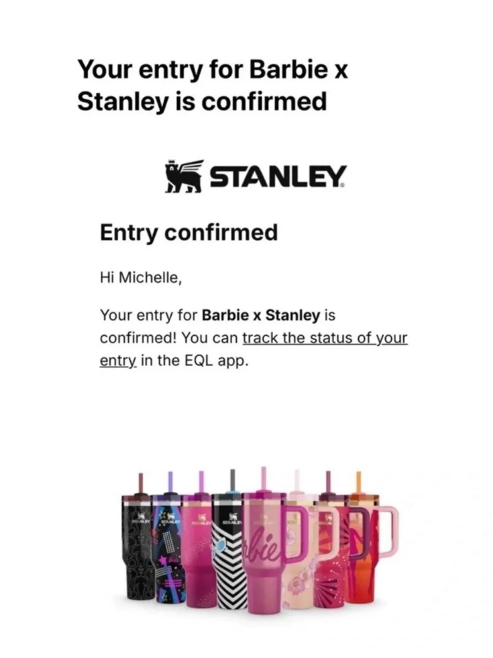 Barbie x Stanley 80s Dynamite Barbie 40oz Quencher Tumbler BNIB - Picture 10 of 15